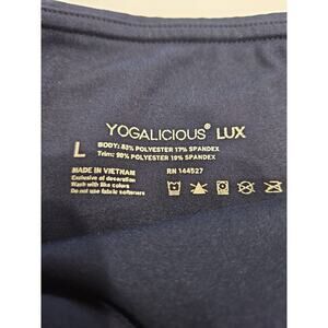 Yogalicious Lux Women's Navy Blue Leggings Size L Yoga Workout Tights
